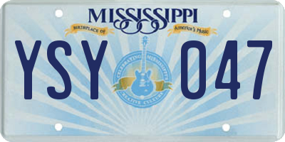 MS license plate YSY047