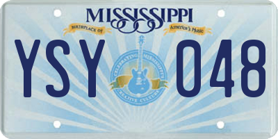MS license plate YSY048