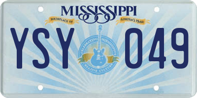 MS license plate YSY049