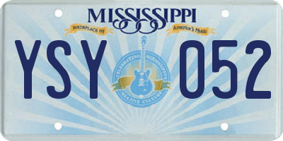 MS license plate YSY052