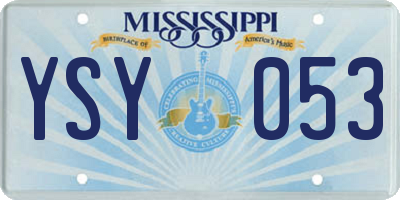MS license plate YSY053