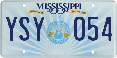 MS license plate YSY054