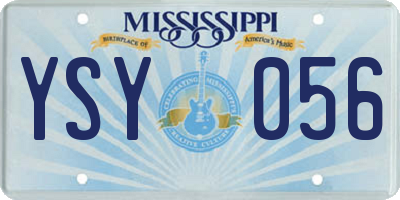 MS license plate YSY056