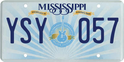 MS license plate YSY057