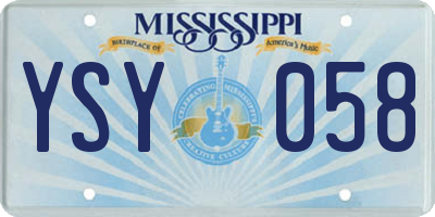 MS license plate YSY058