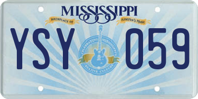 MS license plate YSY059