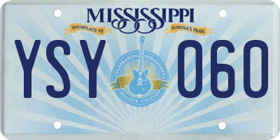 MS license plate YSY060