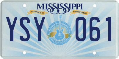 MS license plate YSY061