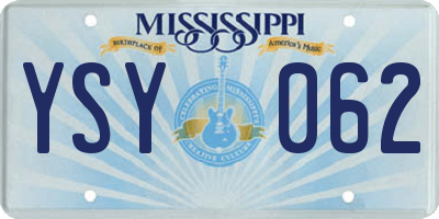 MS license plate YSY062