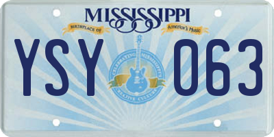 MS license plate YSY063