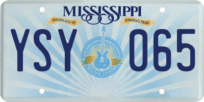 MS license plate YSY065