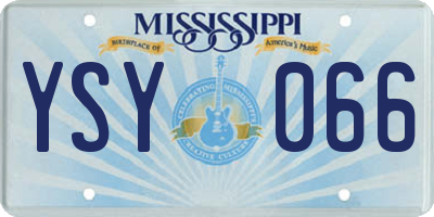 MS license plate YSY066