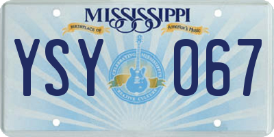 MS license plate YSY067