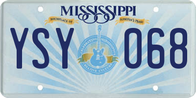 MS license plate YSY068