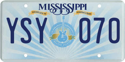 MS license plate YSY070