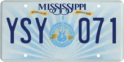 MS license plate YSY071