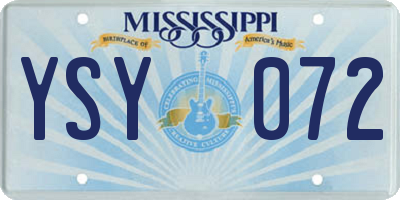 MS license plate YSY072
