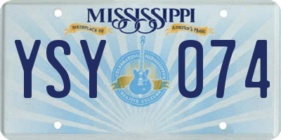 MS license plate YSY074