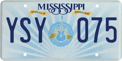 MS license plate YSY075