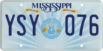 MS license plate YSY076