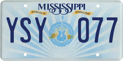 MS license plate YSY077