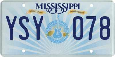 MS license plate YSY078