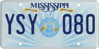 MS license plate YSY080
