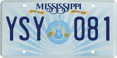 MS license plate YSY081
