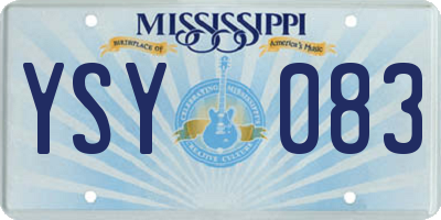MS license plate YSY083
