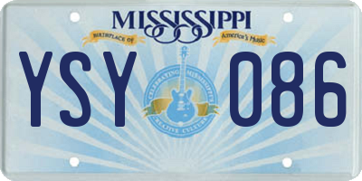 MS license plate YSY086