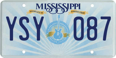 MS license plate YSY087
