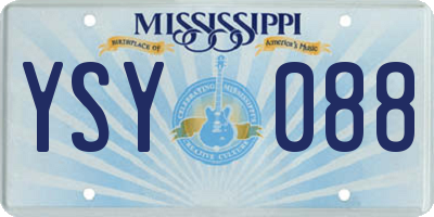 MS license plate YSY088