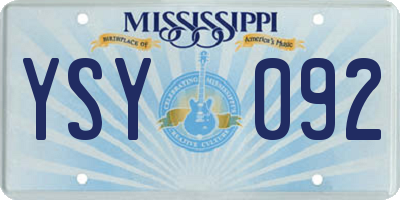 MS license plate YSY092