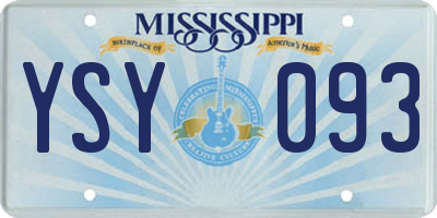 MS license plate YSY093