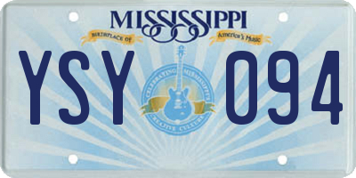 MS license plate YSY094