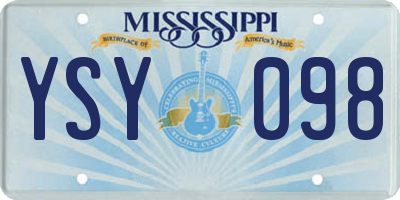 MS license plate YSY098