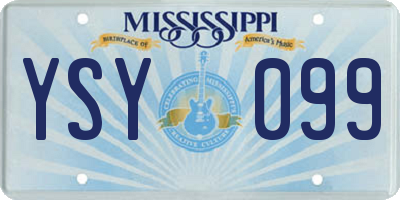 MS license plate YSY099
