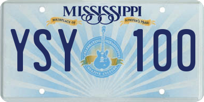 MS license plate YSY100
