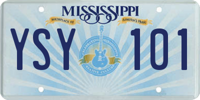 MS license plate YSY101