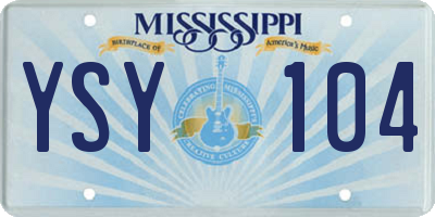 MS license plate YSY104