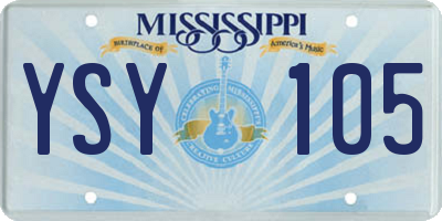 MS license plate YSY105