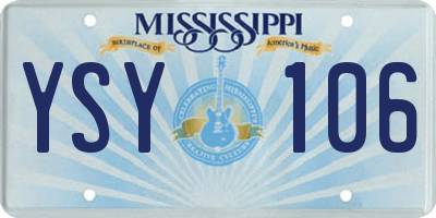 MS license plate YSY106