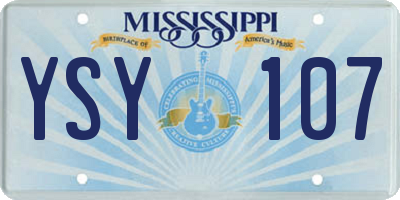 MS license plate YSY107