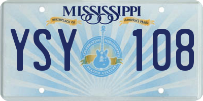 MS license plate YSY108