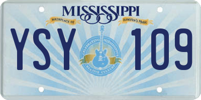 MS license plate YSY109
