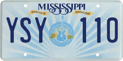 MS license plate YSY110