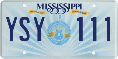 MS license plate YSY111