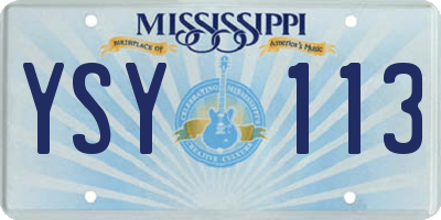 MS license plate YSY113