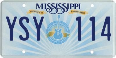 MS license plate YSY114