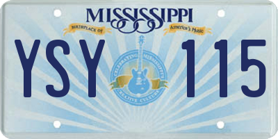 MS license plate YSY115